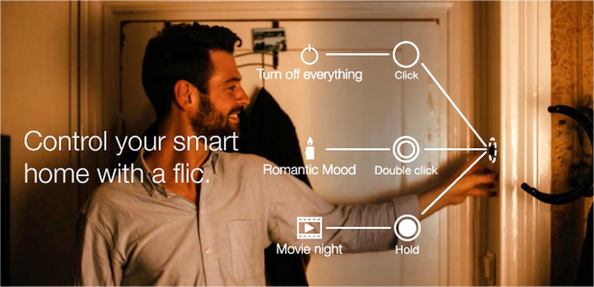 Alt View 12. Flic - Wireless Smart Button (3-Pack) - Black/White.