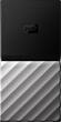 WD - My Passport SSD 256GB External USB 3.1 Gen 2 Portable Hard Drive - Black top / gunmetal (medium metallic gray) bottom - Larger Front
