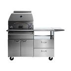 Front. Lynx - 30" Napoli Pizza Oven on Mobile Kitchen Cart - Stainless Steel.