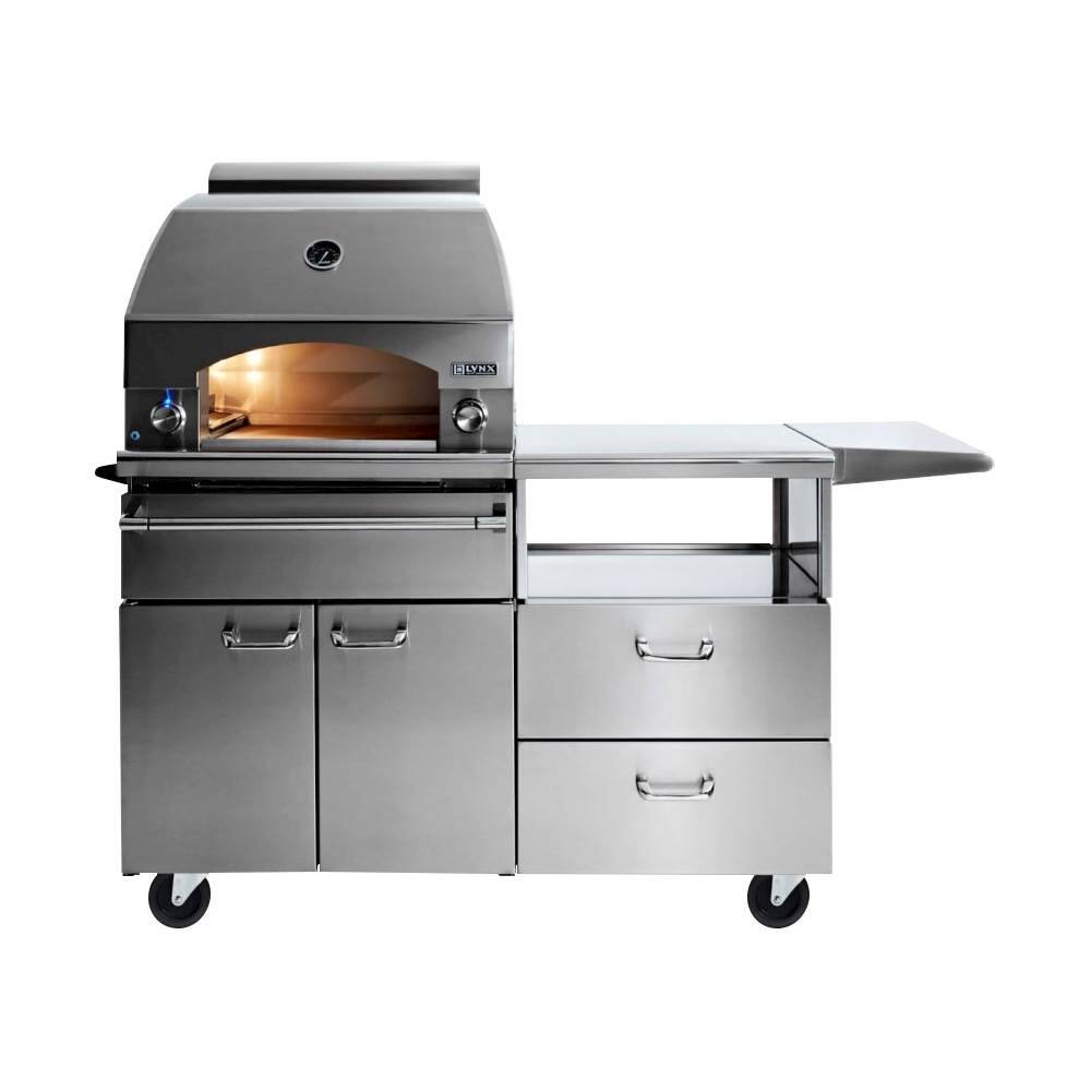 Alt View 11. Lynx - 30" Napoli Pizza Oven on Mobile Kitchen Cart - Stainless Steel.