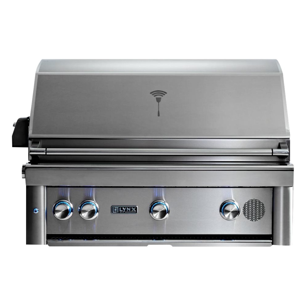 Angle View: Lynx - Professional Smart 36" Built-In Gas Grill - Stainless Steel