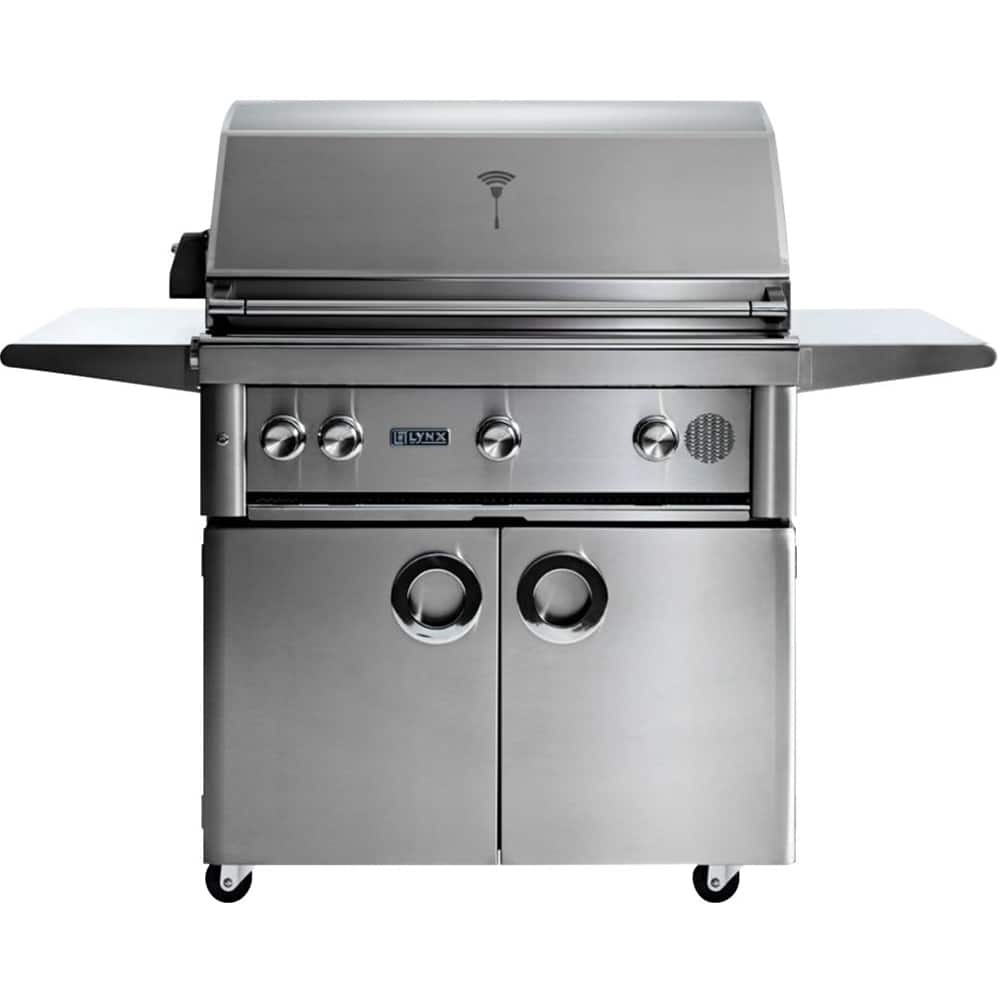 Angle View: Lynx - Sonoma Smart Smoker with Mobile Kitchen Cart - Stainless Steel