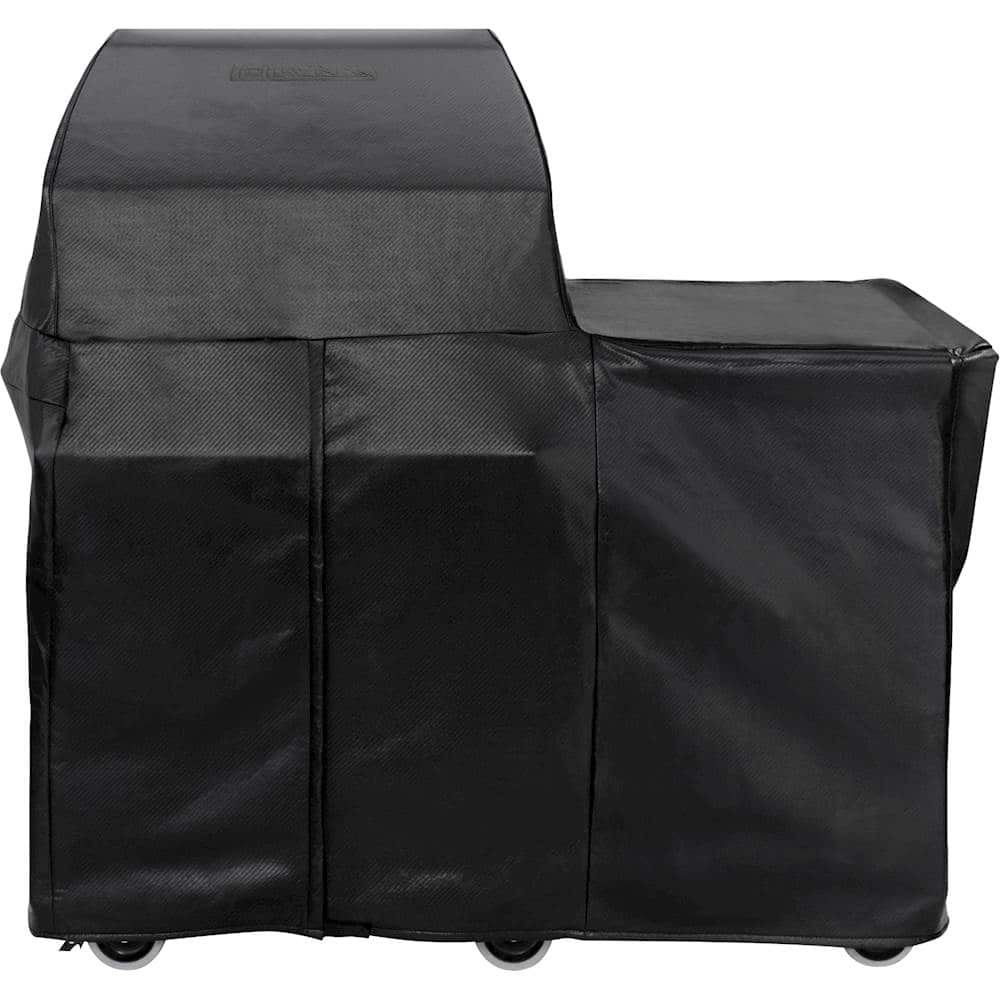 Angle. Lynx - Cover for Lynx Professional 30" Grill on 54" Mobile Kitchen Cart - Black.