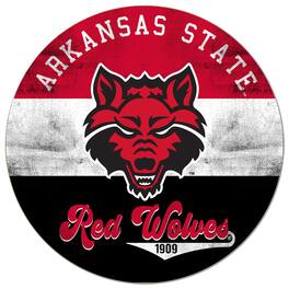 Jardine - Arkansas State Wolves 20'' x 20'' Retro Logo Circle Sign - Red