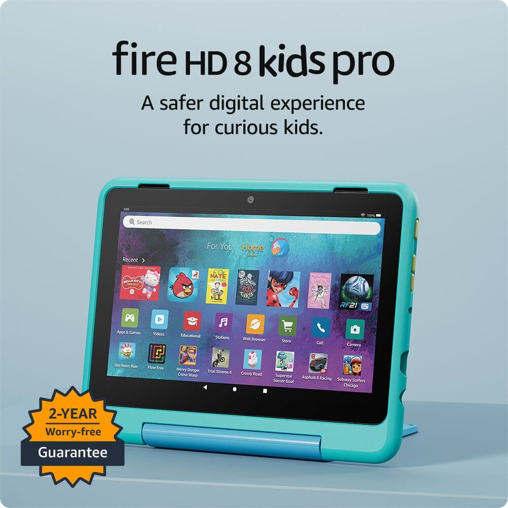 fire HD 8 kids pro: A safer digital experience for curious kids.