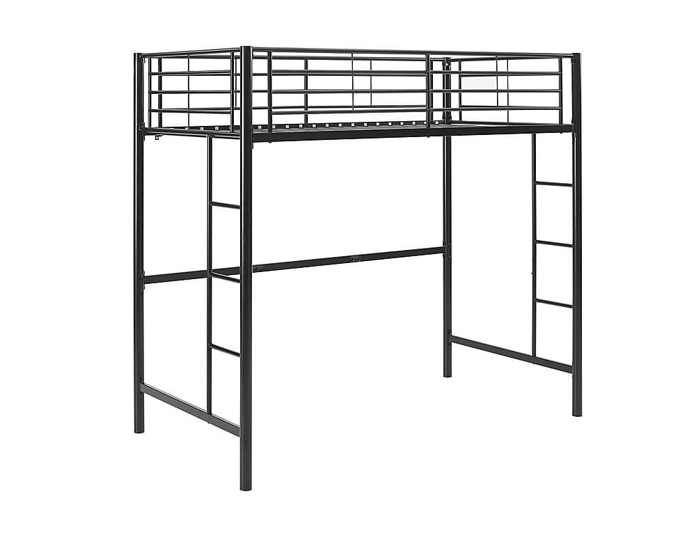 Walker Edison – Modern Metal Twin Loft Bed Frame – Black Sansujyuku sansujyuku.com