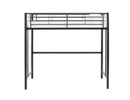 Walker Edison - Modern Metal Twin Loft Bed Frame - Black - Front_Zoom