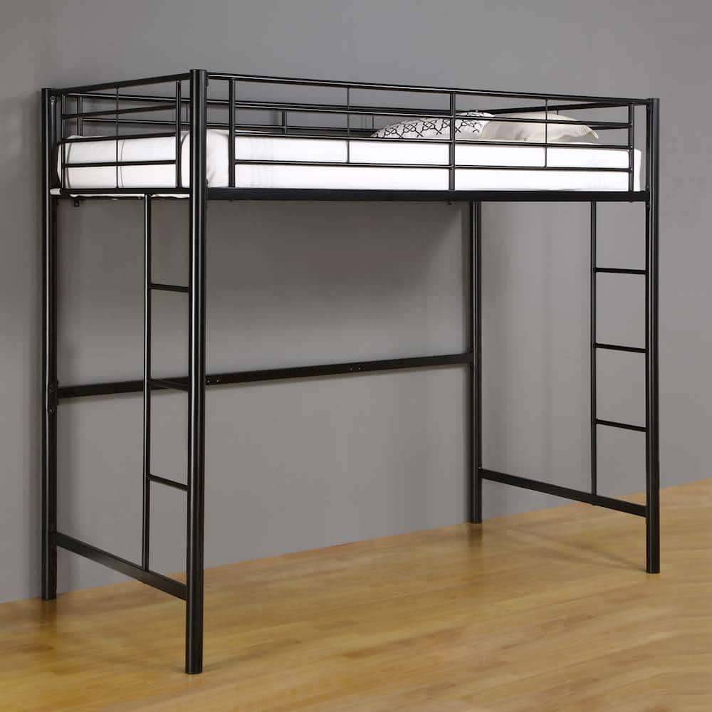 Walker Edison Modern Metal Twin Loft Bed Frame Black BBTOLBL - Best Buy