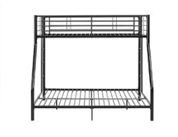 Walker Edison - Premium Twin over Full-Size Bunk Bed - Black - Front_Zoom