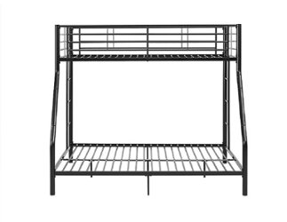 Walker Edison - Premium Twin over Full-Size Bunk Bed - Black - Front_Zoom