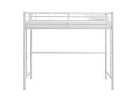 Walker Edison - Premium Twin-Size Loft Bunk Bed - White - Front_Zoom