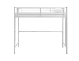 Walker Edison - Premium Twin-Size Loft Bunk Bed - White - Front_Zoom