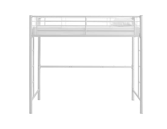 Walker Edison Modern Metal Twin Loft Bed Frame White BBTOLWH