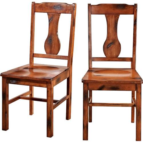 Walker Edison - Huntsman Wood Dining Chair (Set of 2) - Dark Oak