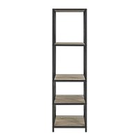 Walker Edison - X-frame Industrial Wood and Metal 4-Shelf Bookcase - Driftwood - Front_Zoom