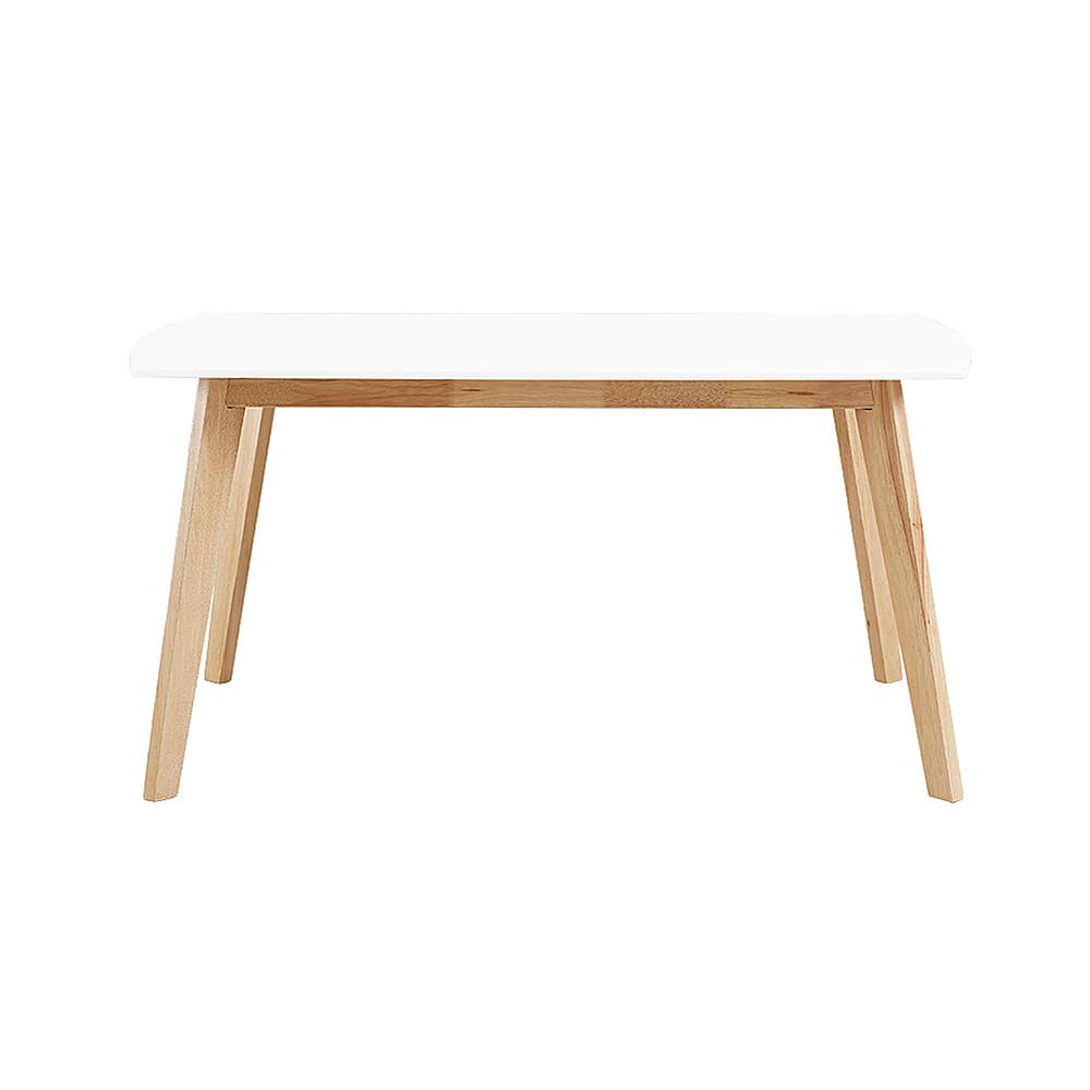 Front. Walker Edison - 60" Retro Modern Wood Dining Table - White.