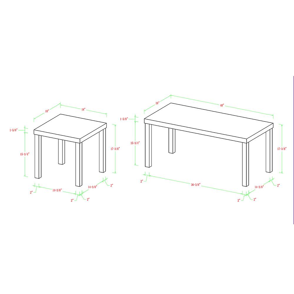 Best Buy Walker Edison Essentials Coffee Table Set (3pack) Driftwood