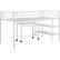 Front. Walker Edison - Premium Metal Twin-Size Low Loft Bunk Bed with Desk - White.