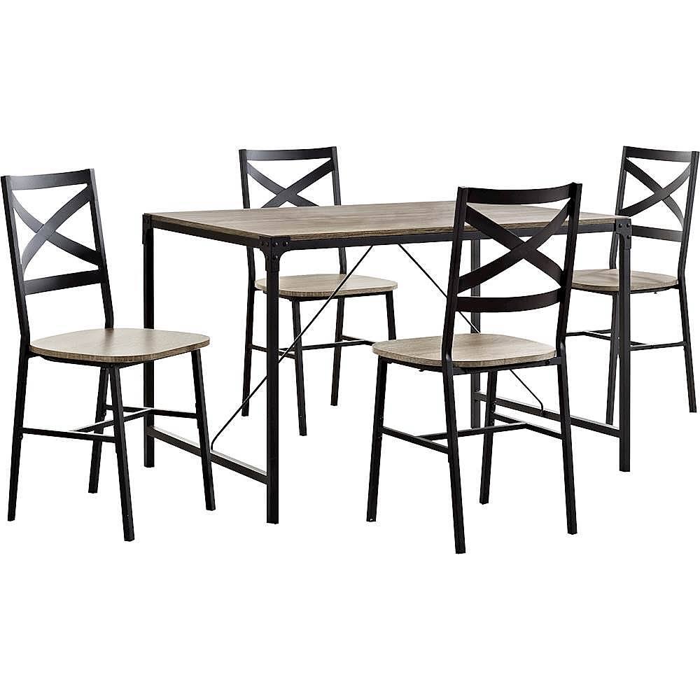 Best Buy: Walker Edison 5-Piece Wood Dining Set Driftwood BB48WAIAG