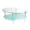 Angle Zoom. Walker Edison - Wave Modern Metal and Glass Coffee Table - Clear.