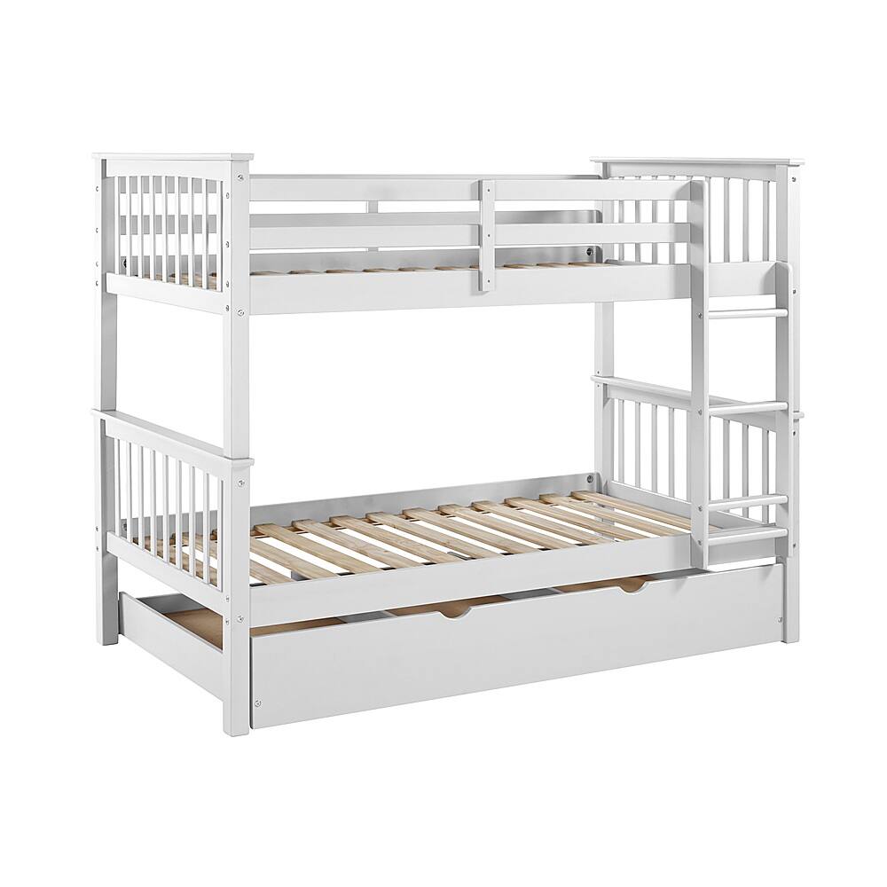 Best Buy Walker Edison Mission Style Twin Bunk with Trundle Bed BBWTOTMSWHTR
