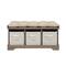 Walker Edison - Rustic Farmhouse Entryway Storage Bench with Totes-Front_Standard