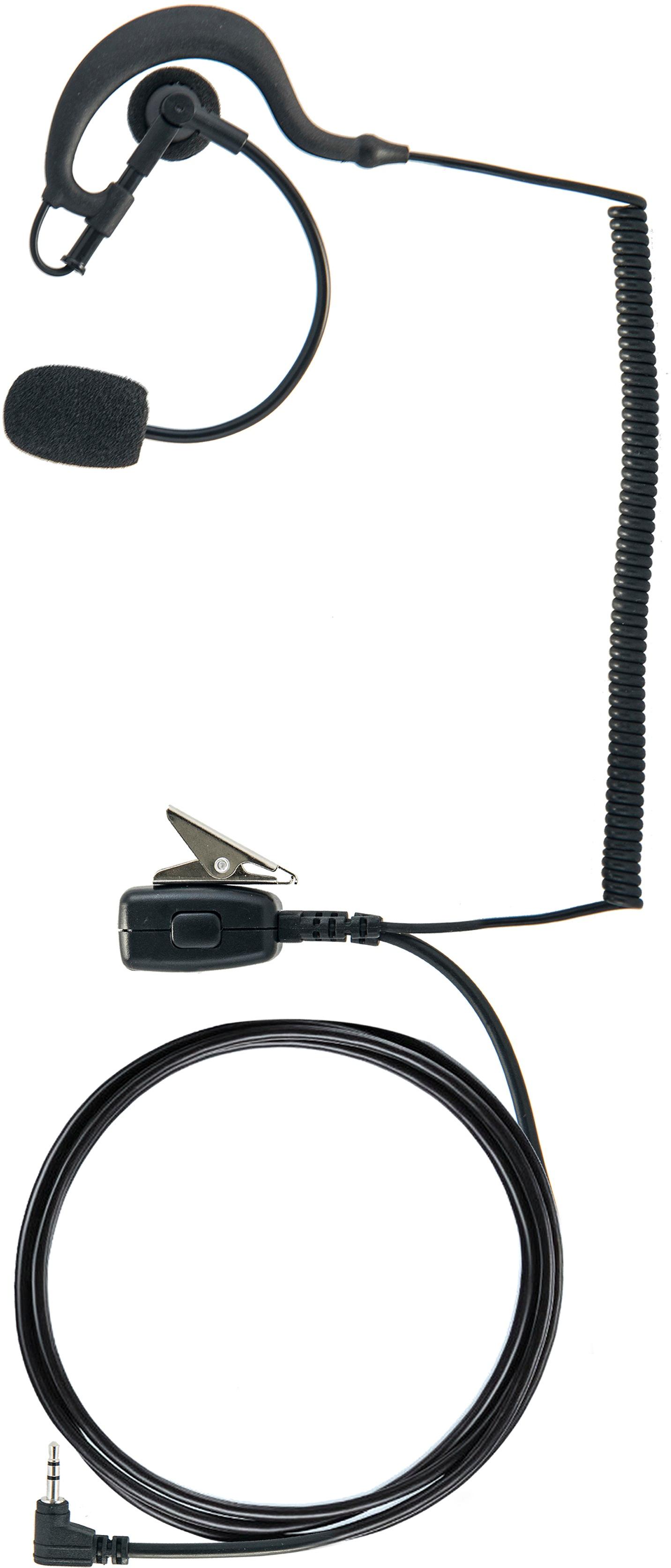 Angle View: Cobra - Earpiece with Boom Microphone Headset for 2-Way Radios - Black
