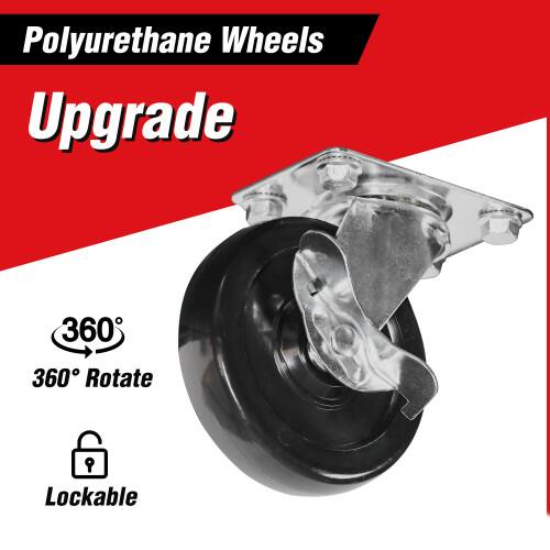 Polyurethane Wheels Upgrade  
360° Rotate  
Lockable
