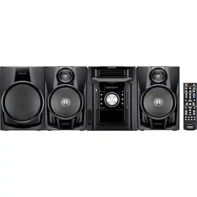 Front. Sharp - 350W 5-Disc Mini Component System - Black.