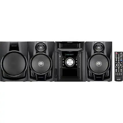Front. Sharp - 350W 5-Disc Mini Component System - Black.