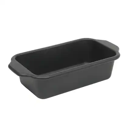 Front. Oster - Oster Teston Platinum Collection 9 Inch Nonstick Carbon Steel Loaf Pan in Matte Black - Matte Black.