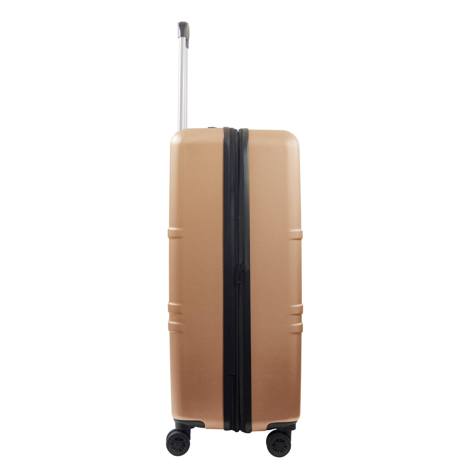 Left. American Dreamliner - 30" Hardside Luggage with Expansion - ROSE GOLD.