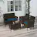 Alt View 3. Costway - 4 PCS Patio Furniture Set withWashable Cushions and Tempered Glass Coffee Table - Blue,Mix Brown.
