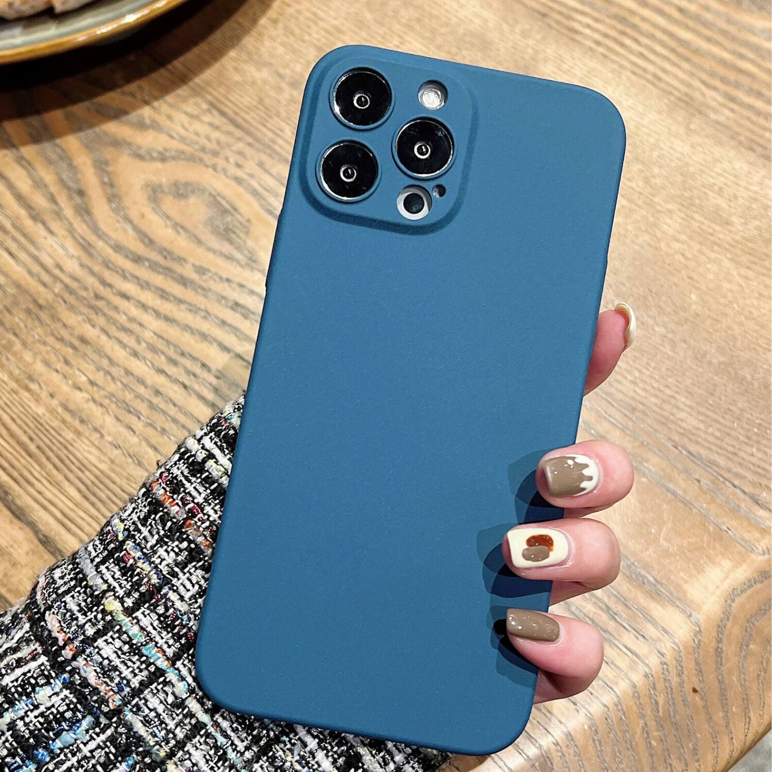 Angle. Stock Preferred - Ultra-Thin Shockproof Case Cover for iPhone 16 Pro Blue - Blue.