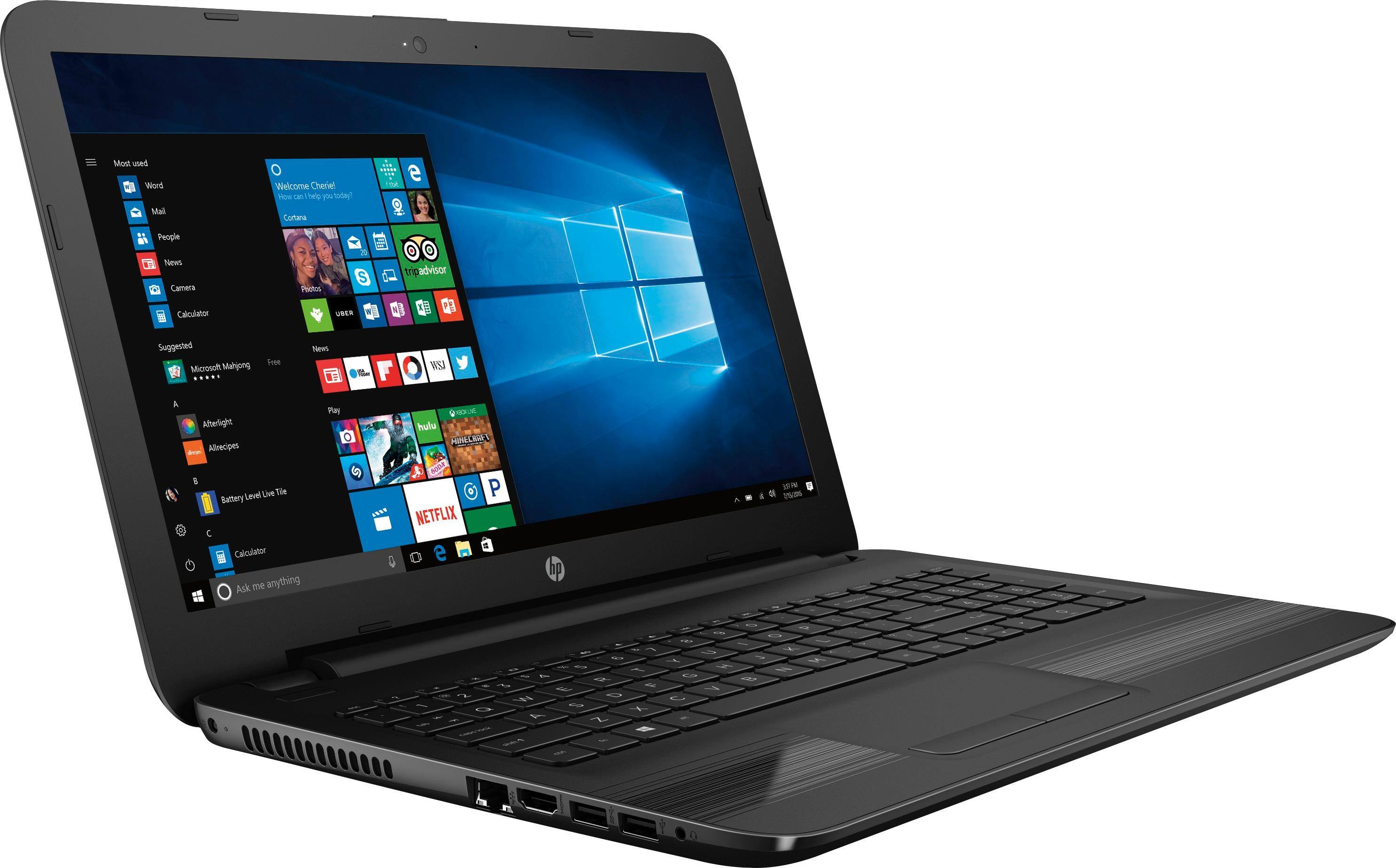 Angle. HP - 15.6" Laptop - AMD A12-Series - 6GB Memory - 1TB Hard Drive - Black.