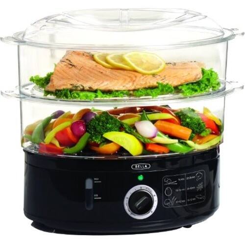 Front Standard. Bella - Food Steamer - Black.