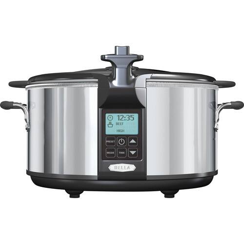 Front Standard. Bella - 6.5Qt Programmable Slow Cooker With Locking Lid - Black.