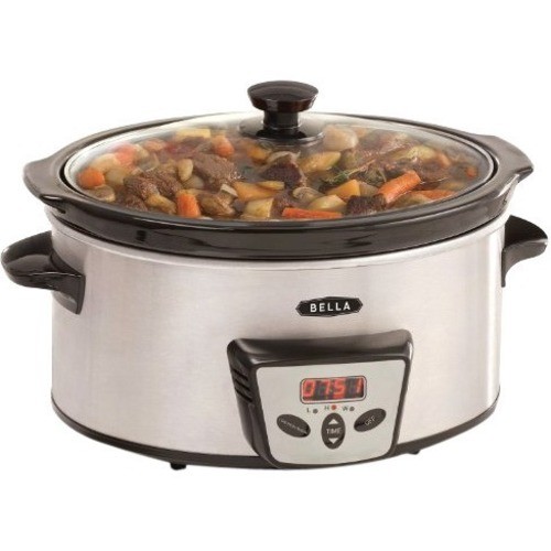 Bella 5-qt. Slow Cooker with Dipper Stainless Steel 14009 - Best Buy