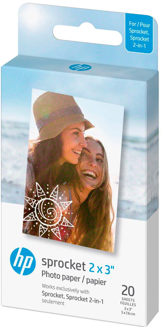 HP - Sprocket 2" x 3" Premium Sticky-Backed Zink Photo Paper - White - Front_Zoom