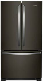 Whirlpool - 25.2 Cu. Ft. French Door Refrigerator with Internal Water Dispenser - Fingerprint Resistant Black Stainless - Front_Standard
