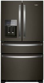 Whirlpool - 24.5 Cu. Ft. 4-Door French Door Refrigerator - Fingerprint Resistant Black Stainless - Front_Standard