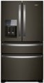 Front Zoom. Whirlpool - 24.5 Cu. Ft. 4-Door French Door Refrigerator - Fingerprint Resistant Black Stainless.