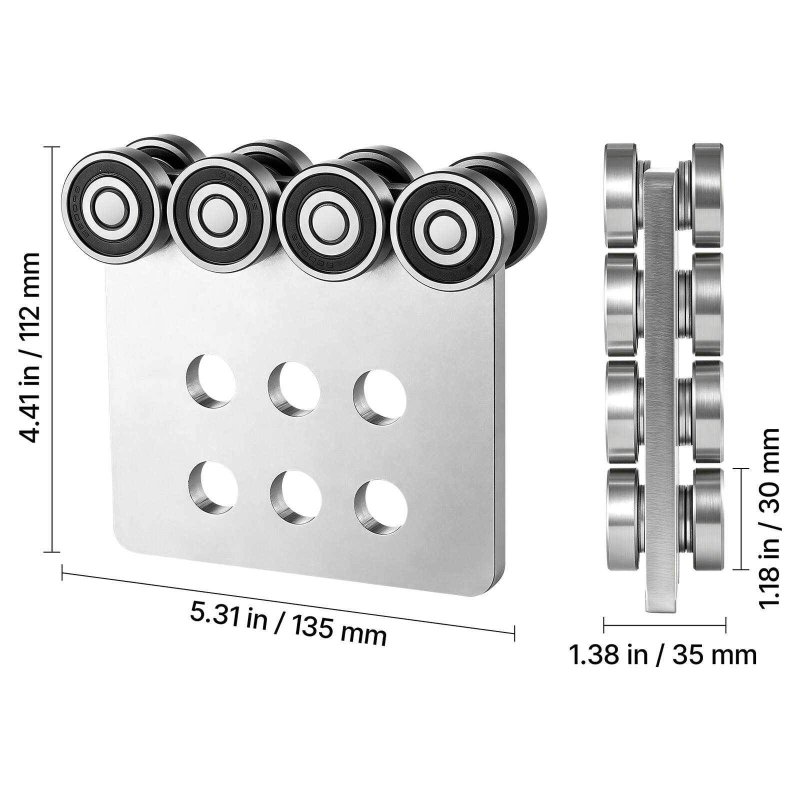 4.41 in / 112 mm  
5.31 in / 135 mm  
1.18 in / 30 mm  
1.38 in / 35 mm