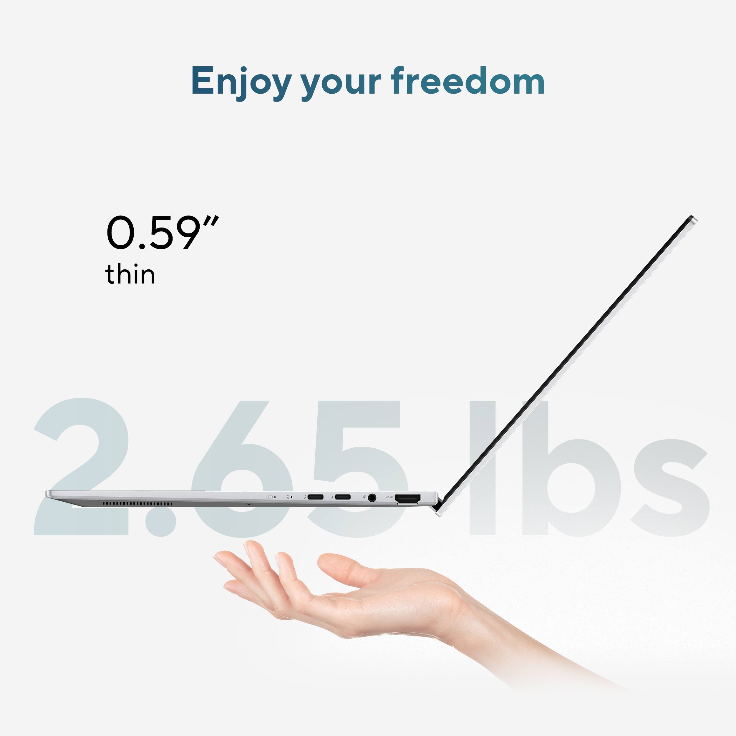 Enjoy your freedom

0.59" thin

2.65 lbs