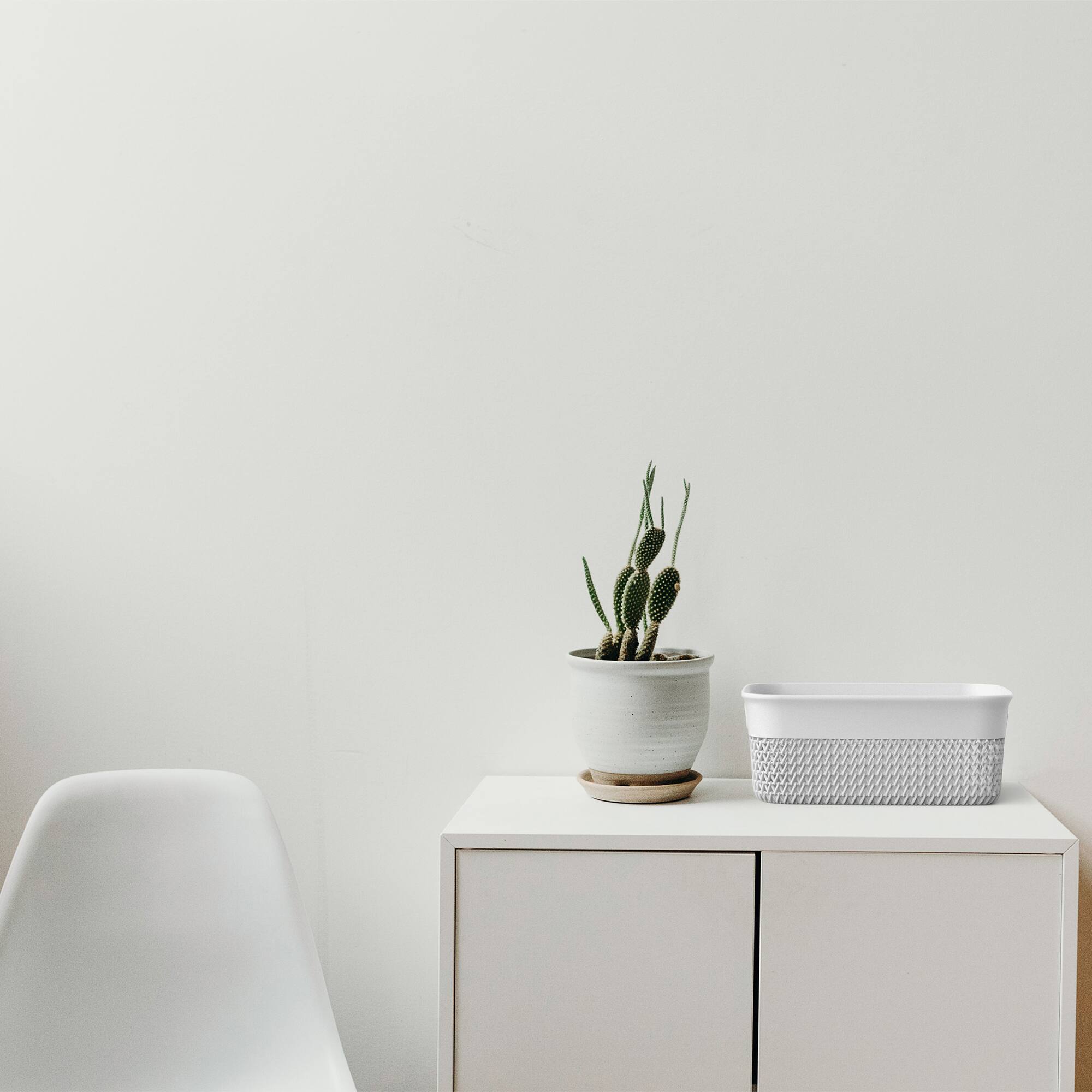 Alt View 5. Life Story - Life Story 10 Qt Decorative Storage Basket, Medium Plastic Home Organizer, White - White.