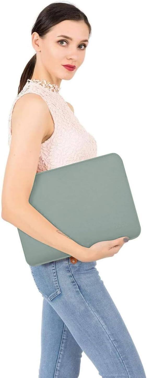 Alt View 1. mosiso - 13-13.3 inch Laptop Sleeve Bag for MacBook Air Pro 13 14 HP Dell ASUS Lenovo, Neoprene Computer Sleeve with Small Case - Antique Green.