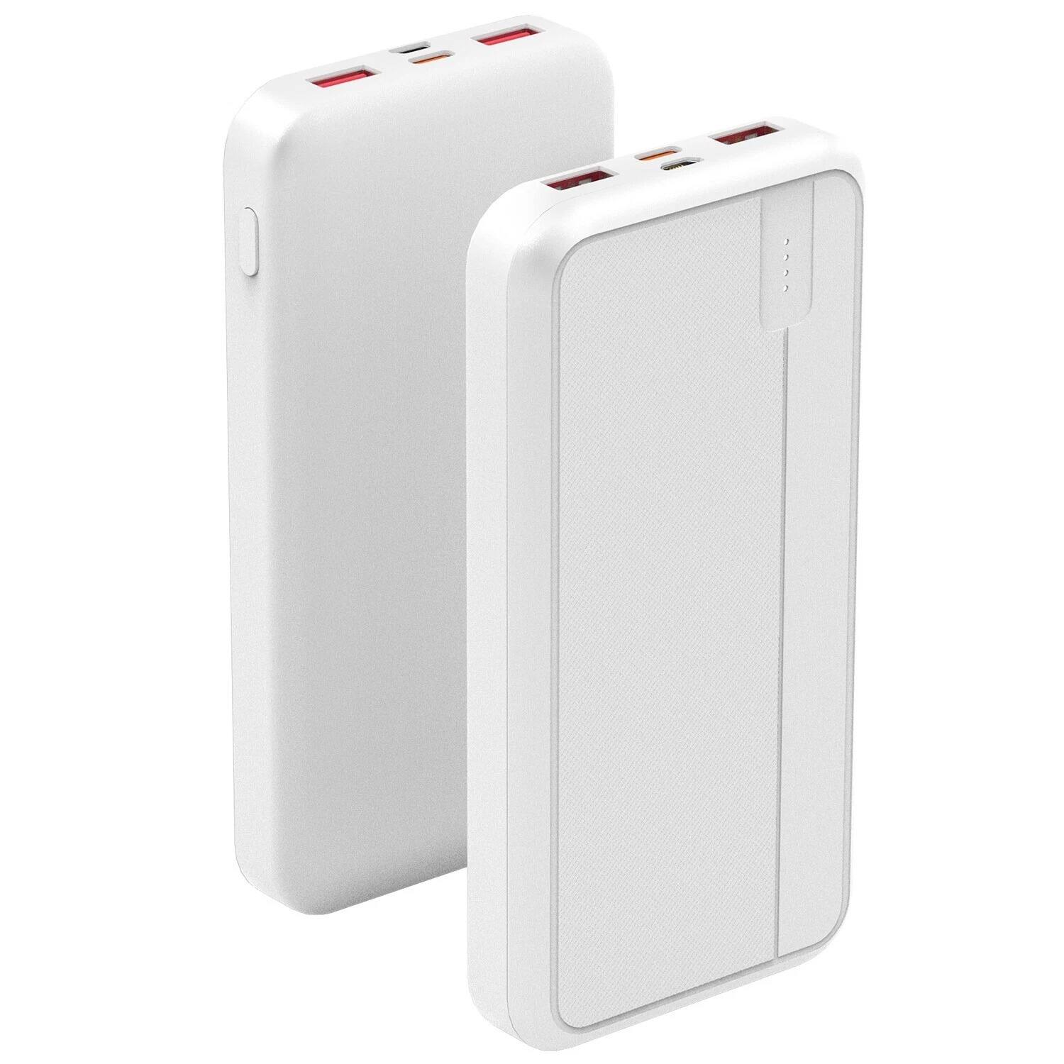 Left. Stock Preferred - PD 22.5W USB-C Portable Charger Power Bank Battery 20000mAh – White - White.