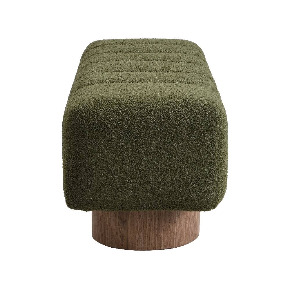 Alt View 3. Ropilly - Ropilly Green Boucle Dining Bench, 49" Upholstered End of Bed Entryway Bench, No Assembly Ottoman, 300 LBS Capacity - Green.