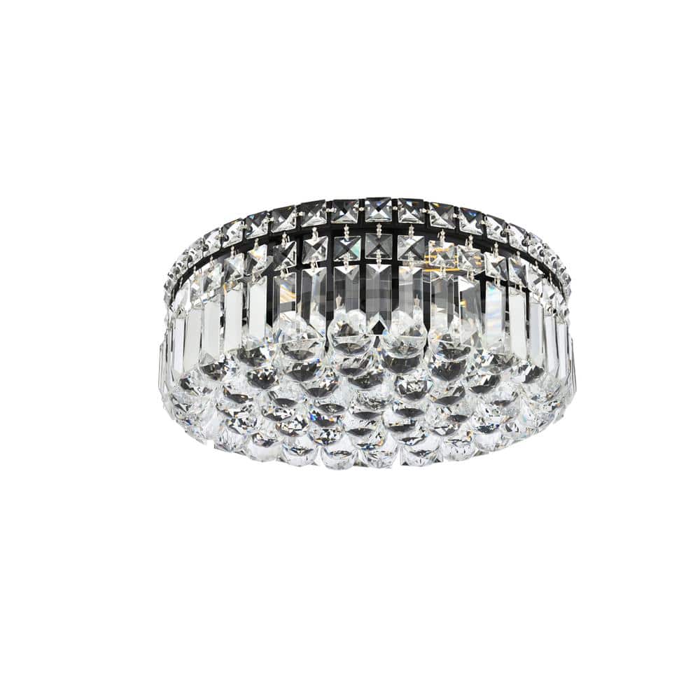 Elegant Lighting - Maxime 16 inch black flush mount - Black And Clear price history on PriceWatchPro