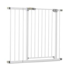 hauck - Open N Stop Pressure Mounted Fit Baby Safety Gate with 8" Extension, White